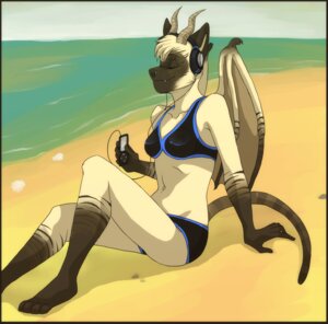 Rating: Safe Score: 0 Tags: 2009 anthro apple_inc. beach bikini breasts clothed clothing cloud detailed_background digital_media_(artwork) domestic_cat dragon e621 electronics felid feline felis female fur furred_dragon furred_scalie headphones horn hybrid ipod jailbird kace_(kcravenyote) mammal medium_breasts membrane_(anatomy) membranous_wings music mythological_creature mythological_scalie mythology nonbinary_(lore) outside portable_music_player sand scalie sea seaside shaded siamese_cat skimpy sky solo stripes swimwear tail toony two-piece_swimsuit water wings User: bunchy7s