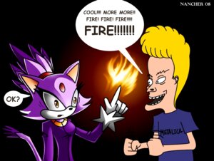 Rating: Safe Score: 0 Tags: 2008 anthro beavis beavis_and_butt-head black_background black_eyes blaze_the_cat blonde_hair blue_clothing blue_shirt blue_topwear clothing comic_sans crossover dialogue domestic_cat duo e621 elemental_manipulation english_text felid feline felis female fire fire_manipulation fist fur gloves hair handwear human male mammal metallica nancher open_mouth purple_body purple_clothing purple_fur purple_hair purple_topwear pyromania sega shirt simple_background sonic_the_hedgehog_(series) speech_bubble standing tail text text_on_clothing text_on_shirt text_on_topwear topwear white_body white_clothing white_fur white_gloves white_handwear yellow_eyes User: bunchy7s