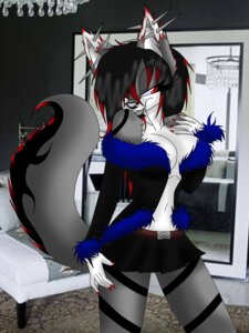 Rating: Safe Score: 0 Tags: 3:4 anthro black_hair bottomwear breasts canid canine chandelier cleavage clothed clothing dante_(artist) e621 ear_piercing female fox hair hi_res inviting looking_at_viewer mammal mirror mixed_media multicolored_hair photo_background photography_(artwork) piercing pinup pose red_eyes red_hair skirt solo two_tone_hair User: bunchy7s
