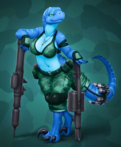 Rating: Safe Score: 0 Tags: 2014 anthro barefoot big_breasts biped blue_body blue_skin bottomwear bra breasts camo canteen claws cleavage clothed clothing digital_media_(artwork) dog_tags e621 feet female fingerless_gloves furgonomics gloves green_eyes grenade_launcher gun handwear hi_res hindpaw lizard looking_at_viewer milkor_(pty)_ltd milkor_mgl navel non-mammal_breasts pants paws pupils ranged_weapon reptile rocket_launcher scalie skimpy slightly_chubby slit_pupils smile solo standing stripes tail teeth underwear vader-san weapon wide_hips User: bunchy7s