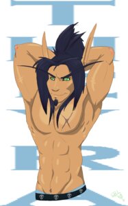 Rating: Questionable Score: 0 Tags: blizzard_entertainment blood blood_elf bodily_fluids clothing e621 elf flexing green_eyes humanoid male muscular muscular_humanoid muscular_male not_furry novabulff scar smile solo theyra underwear warcraft User: bunchy7s