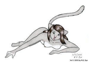 Rating: Questionable Score: 0 Tags: 2010 anthro breasts domestic_cat e621 felid feline felis female looking_at_viewer mammal nipples nude r.e._dye solo tail traditional_media_(artwork) User: bunchy7s