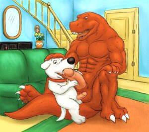 Rating: Explicit Score: 0 Tags: abs anthro balls brian_griffin canine claws dinosaur dj_mixer duo erection family_guy furry furry_only gay happy humanoid_penis interspecies male male_only no_humans oral penis rule34 scalie t-rex toe_claws User: bunchy7s