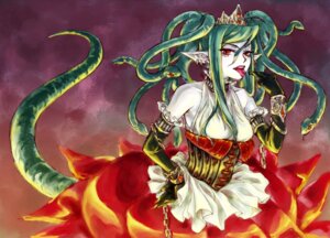 Rating: Questionable Score: 0 Tags: apode bound chain chained clothed clothing draconcopode dress e621 european_mythology female gorgon greek_mythology humanoid lamia legless living_hair looking_at_viewer medusa mythology pseudo_hair red_eyes reptile scalie serpentine snake snake_hair solo split_form unknown_artist User: bunchy7s