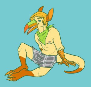 Rating: Safe Score: 0 Tags: anthro arm_support avian beak bird blonde_hair blue_background blue_eyes bottomwear boxers_(clothing) claws clothed clothing dipstick_tail doirn e621 feathers fur green_kerchief green_neckerchief gryphon hair hybrid kangaroo kerchief leg_markings long_ears looking_at_viewer macropod male mammal markings marsupial multicolored_tail muscular muscular_male mythological_avian mythological_creature mythology neckerchief neckwear nipples orange_claws pattern_clothing piciform pink_nipples plaid plaid_clothing shorts simple_background socks_(marking) solo tail tail_markings tartan_underwear topless toucan two_tone_tail underwear windowpane_plaid yellow_body yellow_feathers User: bunchy7s