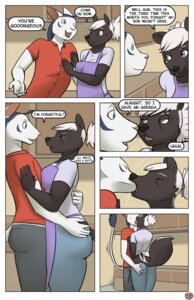 Rating: Questionable Score: 0 Tags: age_difference anthro apron blue_hair butt butt_grab clothed clothing clothing_lift comic domestic_cat duo e621 felid feline felis female flirting french_kissing friend's_mom friend's_parent fur hair hand_on_another's_butt hand_on_butt hi_res kissing kitchen leanne_summers male mammal mature_anthro mature_female mephitid mother_(lore) older_female parent_(lore) ponytail ritts shirt shirt_lift skunk tail tongue topwear younger_male User: bunchy7s
