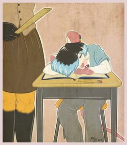 Rating: Safe Score: 0 Tags: 2010 against_desk against_furniture against_surface age_difference anthro black_body black_fur black_hair blouse blue_clothing blue_highlights blue_shirt blue_t-shirt blue_topwear bodily_fluids book bottomwear canid canine chair classroom clothed clothing conditional_dnp desk drooling duo e621 ear_piercing eyes_closed female fox fur furniture grey_bottomwear grey_clothing grey_pants hair highlights_(coloring) holding_object holding_ruler inside larger_female male mammal moodyferret multicolored_body multicolored_fur murid murine older_female on_chair open_mouth pants pencil_(object) piercing pink_nose pink_tail rainbow rat rodent ruler saliva school shirt short_hair sitting size_difference skirt sleeping smaller_male standing student t-shirt table tail teacher teacher_and_student topwear two_tone_body two_tone_fur white_body white_fur writing_utensil yellow_body yellow_fur younger_male User: bunchy7s