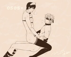Rating: Explicit Score: 0 Tags: 2boys alternate_costume anal anal_sex blindfold bowtie collar detached_collar erection gay gintama gintoki_sakata harness hijikata_toshiro implied_anal male male_in_thighhighs male_only monochrome nurse_cap penis power_bottom rule34 sitting_on_lap sitting_on_person tape_bondage thighhighs yaoi User: bunchy7s