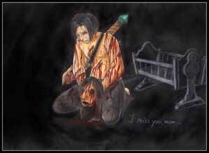 Rating: Questionable Score: 0 Tags: 2012 blood bodily_fluids corpse-grinder crying death decapitation e621 female foxinajacket gore hair human male mammal melee_weapon sad scar severed_body_part severed_head solo sword tears weapon wounded User: bunchy7s