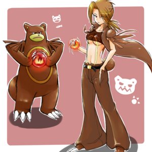 Rating: Questionable Score: 0 Tags: 1:1 alternate_species animal_humanoid bear belt bottomwear breasts brown_hair clothing costume duo e621 female feral generation_2_pokemon hair humanoid humanoidized low_res mammal nintendo pants pokemon pokemon_(species) pokemon_costume pokemon_humanoid pokemorph ranphafranboise under_boob ursaring User: bunchy7s