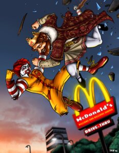 Rating: Safe Score: 0 Tags: 2009 beard broken_glass brown_hair building burger_king clothed clothing clown coat competition crown curly_hair digital_media_(artwork) duo e621 facial_hair fight footwear glass grandfathered_content hair headgear headwear heart_symbol human human_only jewelry jumpsuit king logo male mammal mascot mcdonald's not_furry red_hair restaurant robe ronald_mcdonald royalty shoes sign street_lamp sunrise text text_on_clothing text_on_headgear text_on_headwear text_on_jewelry the_burger_king topwear tpjr what User: bunchy7s