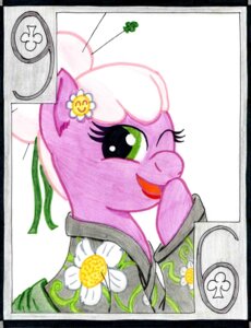 Rating: Safe Score: 0 Tags: asian_clothing card card_template cheerilee_(mlp) clothed clothing clubs_(suit) e621 earth_pony east_asian_clothing equid equine female friendship_is_magic fully_clothed hair hair_piece hasbro hi_res horse japanese_clothing mammal my_little_pony number obi playing_card playing_card_template pony six_of_clubs smile solo suit_symbol the1king traditional_media_(artwork) yukata User: bunchy7s