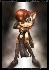 Rating: Safe Score: 0 Tags: 2007 anthro archie_comics artist_collaboration auntymoira biped black_eyeshadow black_nose blue_eyes border breasts brown_body brown_fur brown_hair chipmunk clothing colored digital_drawing_(artwork) digital_media_(artwork) dragon_nexus e621 english_text eyelashes eyeshadow female fur ground_squirrel hair legwear makeup mammal navel pose restricted_palette rodent sally_acorn sciurid sega solo sonic_the_hedgehog_(archie) sonic_the_hedgehog_(comics) sonic_the_hedgehog_(series) standing tail text thigh_highs url User: bunchy7s