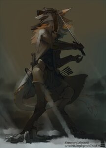 Rating: Safe Score: 0 Tags: 2013 arbalist armor arrow_(weapon) bracers claws clothing crossbow duster_coat e621 fangs fur furgonomics gaddet greaves grey_body grey_fur headgear helmet hi_res holding_melee_weapon holding_object holding_sword holding_weapon longsword male mammal melee_weapon mick39 open_mouth pink_eyes pink_tongue quiver_(object) ranged_weapon sergal simple_background solo sword swordsman tail tail_tuft teeth tongue tuft weapon white_body white_fur User: bunchy7s