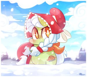 Rating: Safe Score: 0 Tags: 2014 amber_eyes anthro blush bonnet braided_hair chibi clothing cloud cutie_mark e621 earth_pony equid equine female friendship_is_magic granny_smith_(mlp) hair hasbro headgear headwear horse looking_at_viewer mackinn7 mammal my_little_pony outside pony ponytail scarf sky snow snowing solo standing white_hair User: bunchy7s
