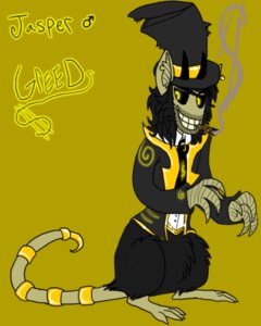 Rating: Safe Score: 0 Tags: 4:5 beard black_hair black_sclera cigar clothing currency_symbol demon dollar_sign e621 facial_hair gender_symbol greed grin hair hat headgear headwear horn male male_symbol mammal murid murine rat ring rodent scruffy seven_deadly_sins simple_background smile smoke smoking solo stubble symbol tail top_hat vonderdevil yellow_background yellow_eyes yellow_theme User: bunchy7s