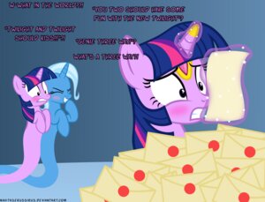 Rating: Safe Score: 0 Tags: blush comic crossover digital_media_(artwork) e621 english_text equid equine female feral friendship_is_magic fur genie group hair hasbro horn laugh magic mail mailbox mammal multicolored_hair my_little_pony mythological_creature mythological_equine mythology navitaserussirus purple_body purple_eyes purple_fur purple_hair shocked square_crossover text trixie_(mlp) tumblr twilight_sparkle_(mlp) two_tone_hair unicorn User: bunchy7s
