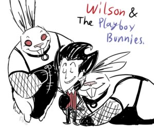 Rating: Questionable Score: 0 Tags: ambiguous_gender anthro bunnyman_(don't_starve) clothing collar don't_starve e621 fishnet_clothing group happy hug human human_on_anthro interspecies klei_entertainment lagomorph leporid male male/ambiguous mammal nuzzling rabbit ride6 what wilson_percival_higgsbury User: bunchy7s
