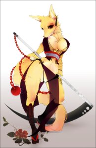 Rating: Explicit Score: 0 Tags: anthro ball barbell_piercing big_breasts biped black_border border breasts canid canine chain claws clothed clothing e621 ear_piercing eyebrow_barbell eyebrow_piercing facial_piercing female flower footwear fox genitals kusarigama looking_at_viewer mammal melee_weapon ninja nipples piercing plant polearm sandals scythe shoes simple_background skimpy solo standing tail vivin'td vulva warrior weapon white_background User: bunchy7s