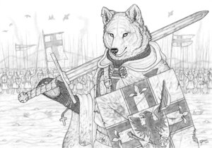 Rating: Safe Score: 0 Tags: 2011 anthro armor army avian banner beads belt bird black_nose canid canine chainmail cloak clothing coat_of_arms coif cross crusader damaged dual_holding e621 flag flag_(object) fur grass group heraldry hill holding_melee_weapon holding_object holding_shield holding_sword holding_weapon kite_shield knight knights_templar leather male mammal melee_weapon military monochrome nobility outside plant prayer_beads rock rosary shield signature simul sky smoke soldier solo_focus surcoat sword teutonic torn_flag traditional_media_(artwork) two_handed_sword two_handed_weapon warrior weapon User: bunchy7s