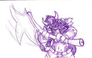 Rating: Safe Score: 0 Tags: 3_fingers action_pose anthro armor axe blizzard_entertainment bovid bovine bracers braided_hair clothed clothing conditional_dnp e621 facial_markings female fingers hair head_markings holding_object holding_weapon horn mammal markings melee_weapon monochrome motion_lines open_mouth pose purple_and_white sefeiren simple_background sketch solo tauren warcraft warrior weapon white_background User: bunchy7s