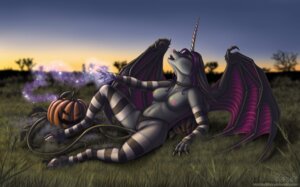 Rating: Explicit Score: 0 Tags: anthro asha_hira black_hair breasts clothed clothing clothing_aside cloven_hooves collar e621 eyes_closed female food fruit genitals hair hooves horn jack-o'-lantern legwear long_hair magic mammal membrane_(anatomy) membranous_wings outside panties panties_aside plant pumpkin purple_hair short_hair sky solo stockings tail tentacles topless ukimori ultraviolet underwear underwear_aside unguligrade vaginal vines vulva wings User: bunchy7s