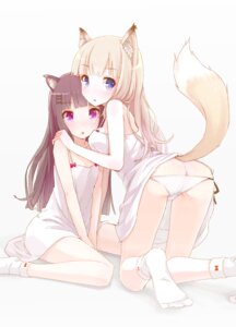 Rating: Questionable Score: 0 Tags: animal_humanoid black_hair blonde_hair blue_eyes breasts butt canid canid_humanoid canine canine_humanoid cat_humanoid clothing dress duo e621 felid felid_humanoid feline feline_humanoid female flat_chested footwear fox fox_humanoid fox_tail hair humanoid legwear long_hair looking_at_viewer mammal mammal_humanoid panties purple_eyes red_eyes ribbons sankai simple_background socks underwear white_clothing white_legwear User: bunchy7s