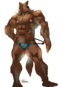 Rating: Questionable Score: 0 Tags: abs anthro biceps big_muscles black_nose brown_body brown_fur canid canine canis clothed clothing domestic_dog e621 ear_piercing fur hi_res male mammal muscular muscular_anthro muscular_male nipple_piercing nipples nutsumes_(pixiv) pecs piercing pose simple_background solo speedo swimwear tail topless white_background User: bunchy7s