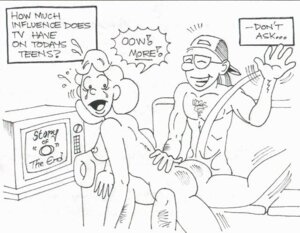 Rating: Explicit Score: 0 Tags: 1boy 1girls ass backwards_baseball_cap black_and_white couch english_dialogue english_text female glasses hat hat_only karstens knute luann luann_degroot monochrome nude rule34 smile spanking speech_bubble text_box tv watching_porn User: bunchy7s