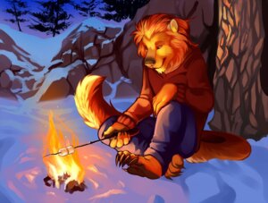 Rating: Safe Score: 0 Tags: 2013 anthro campfire candy demicoeur dessert digital_media_(artwork) e621 felid fire food lion male mammal marshmallow night outside pantherine roasting_marshmallow snow solo tail winter User: bunchy7s