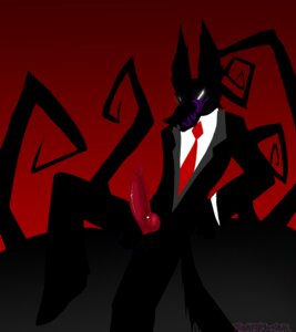 Rating: Explicit Score: 0 Tags: animal_genitalia anthro balls black_tie_(suit) canid canid_demon canine canis clothed clothing demon domestic_dog e621 empty_eyes erection genitals glowing hellhound knot male mammal mythological_canine mythological_creature mythology penis rosemary-the-skunk solo suit tentacles white_eyes User: bunchy7s
