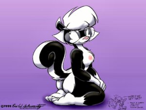 Rating: Questionable Score: 0 Tags: 1999 4:3 anthro biped black_body black_fur breasts butt curled_tail digital_drawing_(artwork) digital_media_(artwork) e621 eric_schwartz eyewear feet female full-length_portrait fur glasses gloves_(marking) gradient_background hair kneeling leg_markings looking_back mammal markings mephitid nipples nude pink_nipples pink_nose portrait presenting presenting_hindquarters purple_background sabrina_(sabrina_online) sabrina_online shaded signature simple_background skunk smile smile_lines socks_(marking) soles solo striped_skunk tail text third-party_edit wearing_glasses white_body white_fur white_hair User: bunchy7s