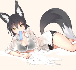 Rating: Safe Score: 0 Tags: animal_humanoid black_hair breasts canid canid_humanoid canine canine_humanoid cleavage clothed clothing e621 female food fox fox_humanoid fox_tail hair hi_res humanoid looking_at_viewer mammal mammal_humanoid mouth_hold nanashi_(shirogane_usagi) popsicle shirogane_usagi short_hair simple_background solo wet wet_clothing yellow_eyes User: bunchy7s