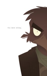 Rating: Safe Score: 0 Tags: anthro avian beak bird brown_body brown_eyebrows brown_feathers cheek_tuft clothed clothing corbinbusker e621 english_text eyebrows facial_tuft feathers looking_at_viewer male rape_face simple_background solo text tuft white_background User: bunchy7s