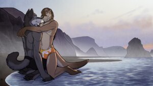 Rating: Safe Score: 0 Tags: anthro aquatic beach biceps blue_eyes bottomwear bulge canid canine canis clothed clothing duo e621 ear_piercing fur glen_(tsaiwolf) hug kiva_(tsaiwolf) male male/male mammal membrane_(anatomy) muscular mustelid neck_muscles otter outside pecs piercing seaside shorts sky speedo swimwear tail topless tsaiwolf water webbed_hands wet wolf yellow_eyes User: bunchy7s