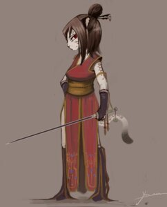 Rating: Safe Score: 0 Tags: 2011 asian_clothing black_hair black_nose brown_hair chinese_clothing chinese_dress clothed clothing dress e621 east_asian_clothing felid female hair hanfu holding_melee_weapon holding_object holding_sword holding_weapon jian_(sword) leopard long_hair mammal melee_weapon pantherine red_clothing red_eyes simple_background solo spots standing sword tail weapon white_body yellow_clothing yen_rin User: bunchy7s