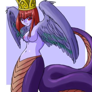 Rating: Questionable Score: 0 Tags: 1:1 apode atlus baalsama breasts crown draconcopode e621 feathered_scalie feathered_snake feathered_wings feathers female hair headgear humanoid lamia legless looking_aside looking_at_viewer megami_tensei nipples non-mammal_breasts non-mammal_nipples pink_nipples purple_body purple_bonus purple_feathers purple_scales purple_skin red_hair reptile scales scalie sega serpentine smile snake solo split_form spread_wings wings User: bunchy7s