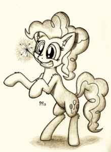 Rating: Safe Score: 0 Tags: 2013 cutie_mark e621 earth_pony equid equine female feral friendship_is_magic hasbro hi_res horse mammal monochrome mouth_hold my_little_pony pinkie_pie_(mlp) pony punkpega smile solo sparkler traditional_media_(artwork) User: bunchy7s
