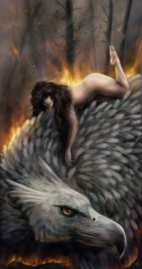 Rating: Questionable Score: 0 Tags: 2011 avian beak brown_hair detailed_background duo e621 feathers female feral fire forest foxbane gryphon hair human long_hair mammal mythological_avian mythological_creature mythology outside plant tree wood yellow_eyes User: bunchy7s
