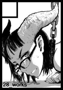 Rating: Questionable Score: 0 Tags: bdsm bondage bound chain collar e621 eyewear female glasses halftone hi_res horn humanoid_pointy_ears kuroneko_mya monochrome monster monster_girl_(genre) not_furry pointy_ears solo submissive submissive_female User: bunchy7s
