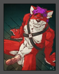 Rating: Explicit Score: 0 Tags: 4:5 anthro ash_bearfox athletic athletic_anthro athletic_male balls border canid canine e621 ear_piercing erection fox genitals grey_border harness k-9 leather looking_at_viewer male mammal nude penis piercing solo spread_legs spreading vein User: bunchy7s
