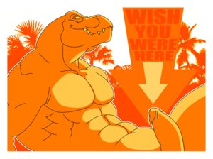 Rating: Explicit Score: 0 Tags: 2011 abs anthro athletic biceps big_muscles big_penis biped brass_(artist) dinosaur directional_arrow e621 erection fangs genitals grin humanoid_genitalia humanoid_penis looking_at_viewer lying male muscular muscular_anthro muscular_male nude on_back orange_eyes orange_theme pecs penis pose prehistoric_species reptile saurischian scales scalie smile solo teeth theropod tyrannosaurid tyrannosauroid tyrannosaurus tyrannosaurus_rex User: bunchy7s