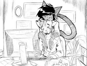 Rating: Safe Score: 0 Tags: 0r0ch1 anthro computer darke_katt detailed_background domestic_cat draegwolf duo e621 electronics felid feline felis female greyscale hug inside male male/female mammal monochrome pantherine romantic romantic_couple rush_n_blue sabrina_online sitting tail tiger User: bunchy7s
