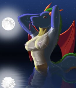 Rating: Explicit Score: 0 Tags: anthro breasts clothed clothing dragon e621 female horn looking_at_viewer membrane_(anatomy) membranous_wings mythological_creature mythological_scalie mythology nipple_outline non-mammal_breasts scalie skimpy solo tail tongue translucent translucent_clothing volkcreed water wet wings User: bunchy7s