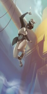 Rating: Safe Score: 0 Tags: 2013 4_toes action_pose anthro barefoot belt biped black_body black_fur black_nose bottomwear breasts cable canid canine canis city claws clothed clothing e621 feet female fur gloves grey_body grey_fur hair handwear hi_res holding_object holding_weapon jumping knife looking_down low-angle_view mammal midair naughty_face navel outside pants ponytail pose raised_arm red_eyes shirt skiba sky smile solo toes topwear weapon white_hair wolf yulliandress User: bunchy7s