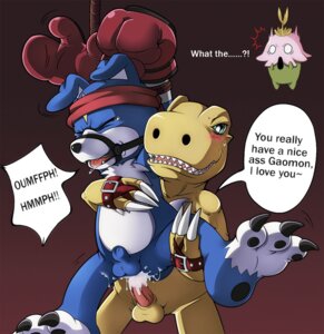 Rating: Explicit Score: 0 Tags: accessory agumon anal anal_penetration animal_genitalia anthro balls bandai_namco bdsm being_watched blue_body blue_fur blush bodily_fluids bondage bound boxing_gloves butt clothing cum cum_in_ass cum_inside dialogue digimon digimon_(species) dominant dominant_male drooling duo_focus e621 english_text erection fangs forced fur gag gagged gaomon genital_fluids genitals group handwear headband kinglom lalamon looking_at_another male male/male male_penetrated male_penetrating male_penetrating_male muffled penetration penis rape saliva scalie sex sheath submissive submissive_male sweat sweatdrop tears teeth text walk-in yellow_body yellow_skin User: bunchy7s