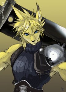 Rating: Safe Score: 0 Tags: alternate_species anthro black_nose blonde_hair blue_eyes broadsword buster_sword canid canine clothed clothing cloud_stance cloud_strife dipstick_ears e621 ear_markings final_fantasy final_fantasy_vii fox front_view frown fur furrification hair kiki-uma male mammal markings melee_weapon multicolored_ears shoulder_guards solo square_enix sword weapon yellow_body yellow_fur User: bunchy7s