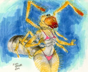 Rating: Questionable Score: 0 Tags: 2011 abstract_background anthro arachnid arthropod arthropod_abdomen bikini biped breasts camel_spider chelicerae clothed clothing e621 female ground-lion marker_(artwork) multi_leg multi_limb non-mammal_breasts pedipalps scissor_chelicerae simple_background skimpy solo standing swimwear traditional_media_(artwork) two-piece_swimsuit what why User: bunchy7s