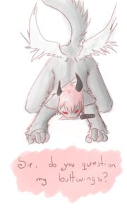 Rating: Safe Score: 0 Tags: 3:5 anthro butt_wings demon digital_media_(artwork) e621 feathered_wings feathers knife male nitrogen nude simple_background solo tail unusual_wing_placement white_background wings User: bunchy7s