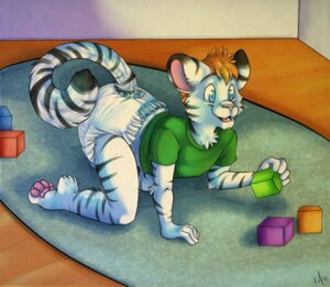 Rating: Safe Score: 0 Tags: ageplay all_fours anthro arm_support bent_arm bent_legs block blue_eyes clean_diaper clothed clothing diaper e621 extended_arm felid floor forward_arm_support holding_block holding_object holding_toy holding_toy_block infantilism male mammal on_rug oval_rug pantherine paws pupspace roleplay rug solo stripes tail tiger toy toy_block wearing_diaper wood wood_floor young young_anthro young_male User: bunchy7s